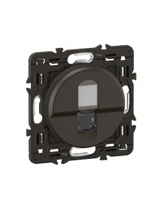 Prise RJ45 Céliane Catégorie 6 FTP enjoliveur Noir et support LEGRAND CZ0345