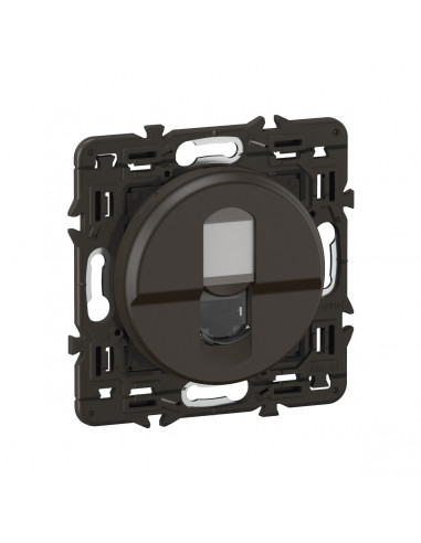 Prise RJ45 Céliane Catégorie 6 FTP enjoliveur Noir et support LEGRAND CZ0345