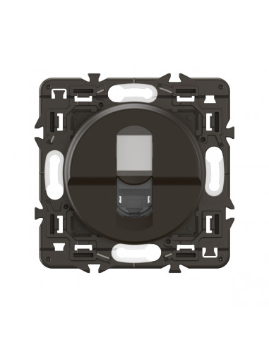 Prise RJ45 Céliane Catégorie 6 FTP enjoliveur Noir et support LEGRAND CZ0345