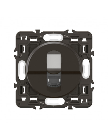 Prise RJ45 Céliane Catégorie 6 FTP enjoliveur Noir et support LEGRAND CZ0345