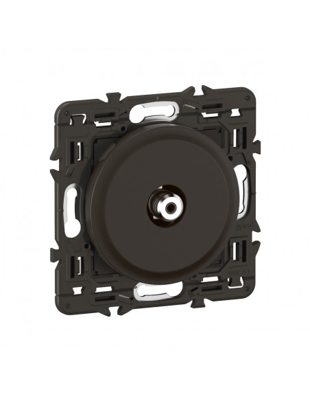 Prise TV simple type F à visser Céliane enjoliveur Noir et support LEGRAND CZ0380