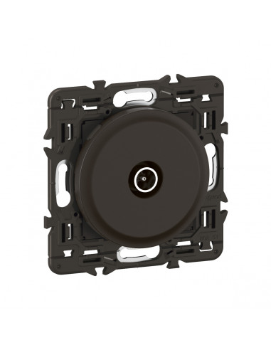 Prise TV simple mâle Céliane enjoliveur Noir et support LEGRAND CZ0382