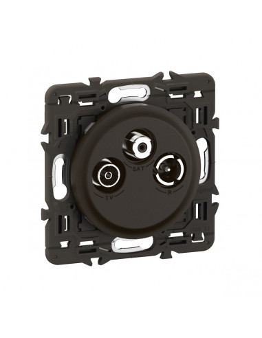 Prise TV R-SAT DAB+ Céliane enjoliveur Noir et support LEGRAND CZ0388