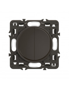Double poussoir inverseur Céliane 6A enjoliveur Noir et support LEGRAND CZ2031 2