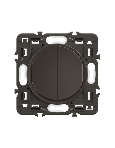 Double poussoir inverseur Céliane 6A enjoliveur Noir et support LEGRAND CZ2031