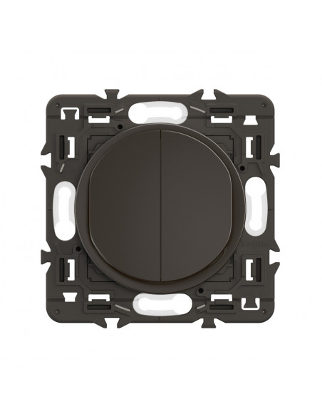 Double poussoir inverseur Céliane 6A enjoliveur Noir et support LEGRAND CZ2031