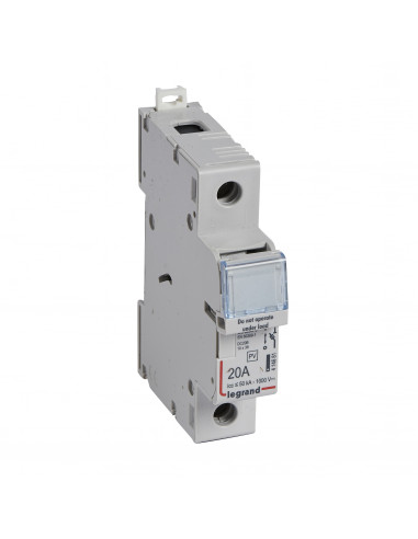 Coupe-circuit 1000V pour cartouche 10x38mm pour application photovoltaïque 20A 1 pôle protégé 1 module LEGRAND 414681