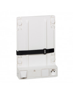 Support box opérateur ADSL et fibre avec 1 prise 2P+T et 4 cordons de liaison box et coffret LEGRAND 413149 2