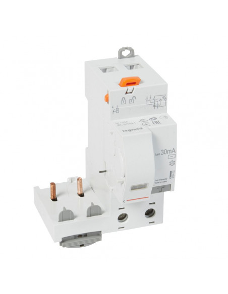 Bloc différentiel adaptable à vis DX³ pour disjoncteur 1 module par pôle 2 Pôles 230V 63A type AC 30mA LEGRAND 410402