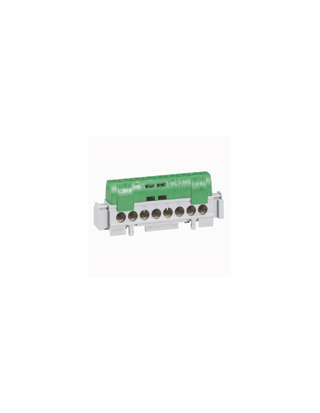 Bornier de répartition isolé IP2X terre 8 connexions 1,5mm² à 16mm² vert longueur 75mm LEGRAND 004832