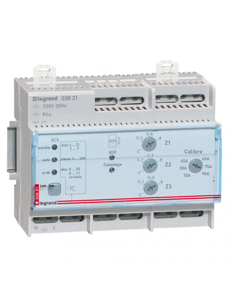 Gestionnaire modulaire pour chauffage électrique fil pilote pour 3 zones 6 modules LEGRAND 003821