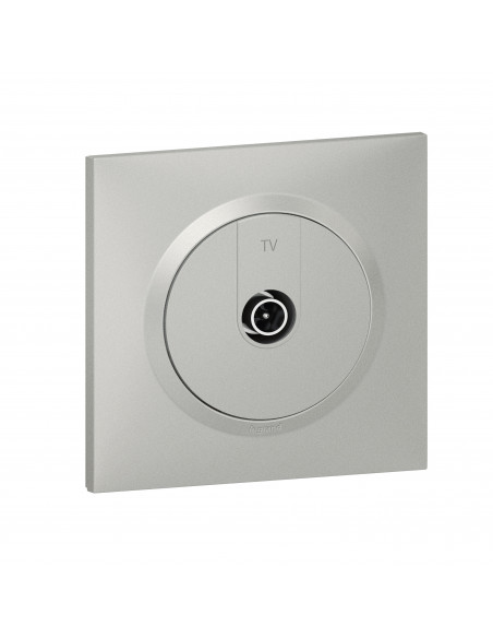 Prise TV étoile blindée dooxie livrée avec plaque carrée alu et griffes LEGRAND 095037