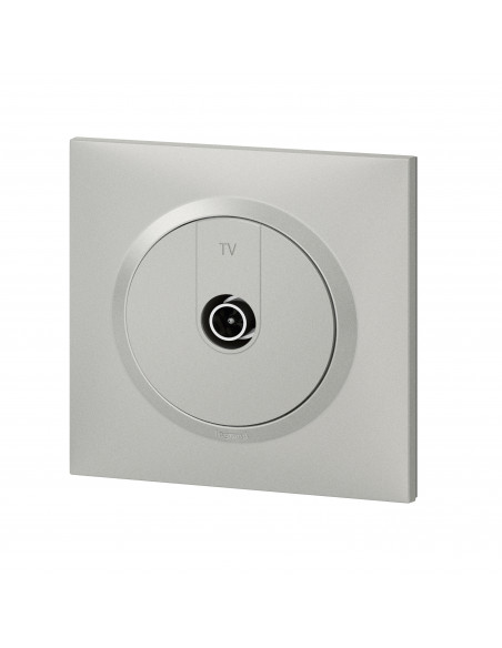 Prise TV étoile blindée dooxie livrée avec plaque carrée alu et griffes LEGRAND 095037