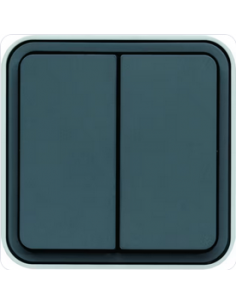 Cubyko double va-et-vient saillie gris HAGER WNC040 2
