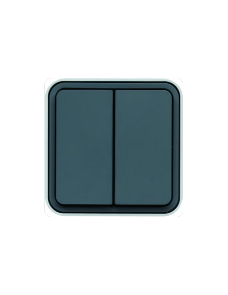 Cubyko double va-et-vient saillie gris HAGER WNC040