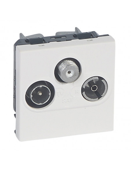 Prise TV-R-SAT Mosaic FM et DAB+ 2 modules alu LEGRAND 079296