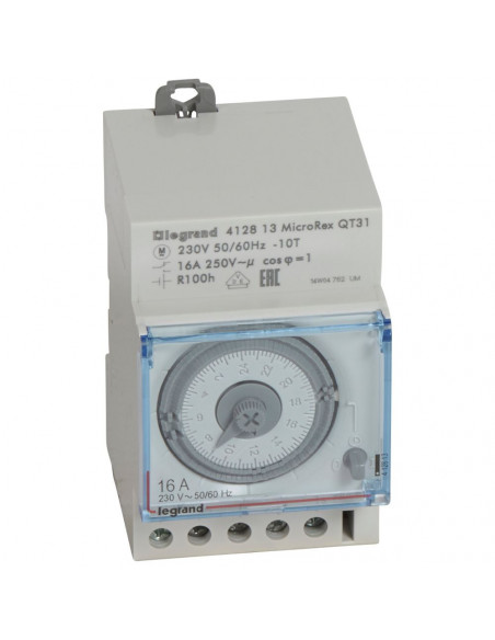 Interrupteur horaire analogique modulaire programmable manuel journalier avec réserve de marche LEGRAND 412813