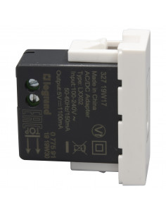 Prise USB Type-A 1,5A 5V 7,5 Watts Mosaic 1 module 230V blanc LEGRAND 077591 2