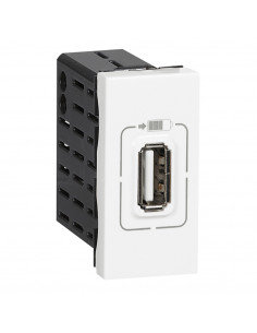 Prise USB Type-A 1,5A 5V 7,5 Watts Mosaic 1 module 230V blanc LEGRAND 077591