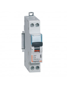 Disjoncteur Phase+Neutre DNX³4500 6kA arrivée et sortie borne à vis 1P+N 230V~ 4A courbe C 1 module LEGRAND 406864 2