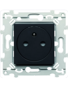 Prise de courant affleurante 2P+T anthracite HAGER WE106A
