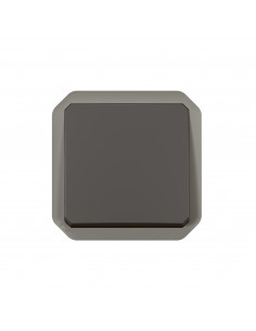 Poussoir NO-NF étanche Plexo 10A IP55 IK08 avec enjoliveur finition anthracite LEGRAND 069841L