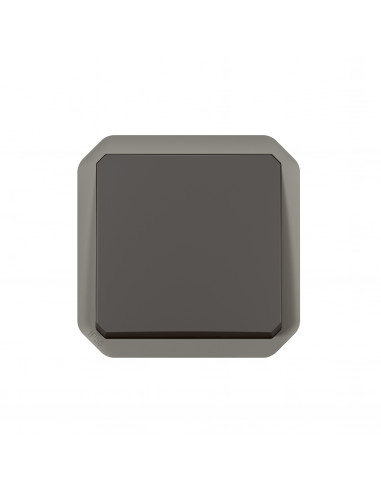 Poussoir NO-NF étanche Plexo 10A IP55 IK08 avec enjoliveur finition anthracite LEGRAND 069841L