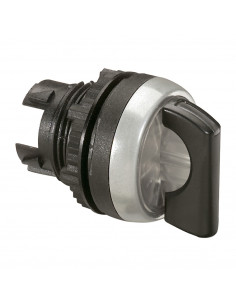 Bouton tournant lumineux à manette noire IP69 Osmoz composable 2 positions fixes 45° LEGRAND 024033