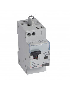 Disjoncteur différentiel DX³4500 arrivée haute vis et départ haut automatique U+N 230V 40A type AC 30mA 2 modules LEGRAND 410721 2