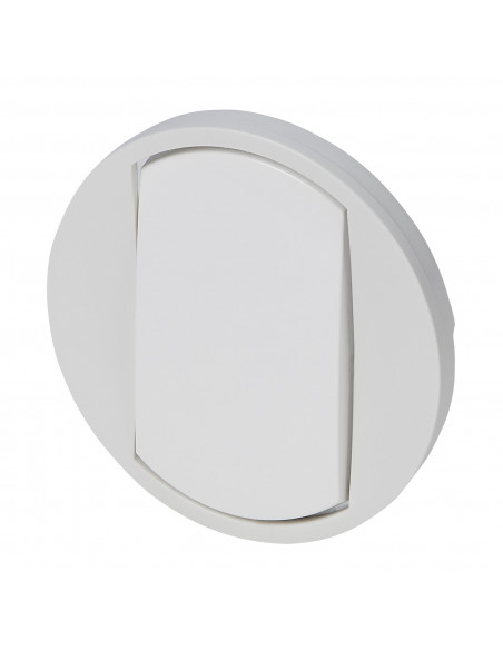 Enjoliveur large Céliane pour interrupteur, va-et-vient ou poussoir Soft Blanc LEGRAND 068001