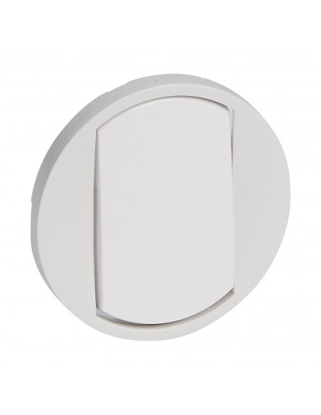 Enjoliveur large Céliane pour interrupteur, va-et-vient ou poussoir Soft Blanc LEGRAND 068001