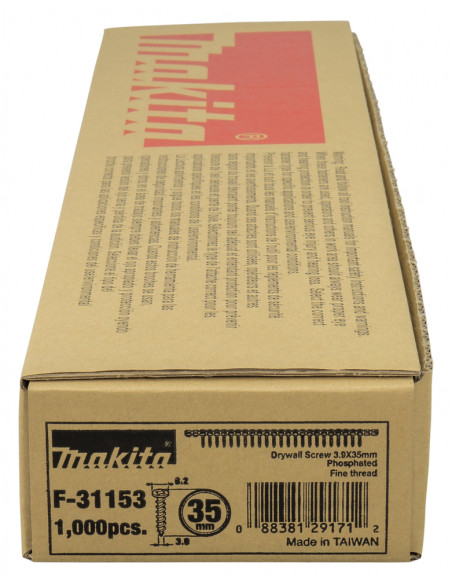 VIS EN BANDE PLATRE/METAL 3,9X35MM 1000 PCS MAKITA F-31153