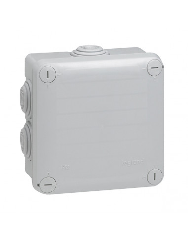 Boîte de dérivation carrée Plexo dimensions 105x105x55mm gris RAL7035 LEGRAND 092022
