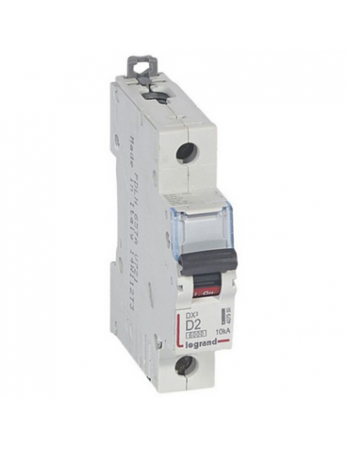 Disjoncteur DX³6000 arrivée haute départ bas à vis 1 Pôle 230V~ à 400V~ 2A Courbe D 1 module LEGRAND 407950