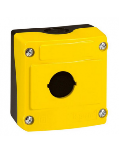 Boîtier vide 1 trou couvercle jaune LEGRAND 024201