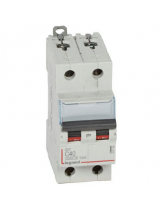 Disjoncteur DX³ vis/vis 2 Pôles 230/400V 40A 10kA courbe C 2 Modules LEGRAND 407788