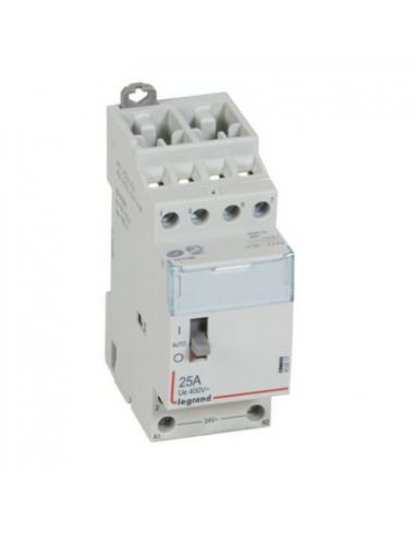 Contacteur de puissance Bipolaire commande manuelle 24V 400V 25A 2 Modules LEGRAND 412517