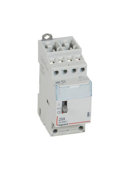 Contacteur de puissance Bipolaire commande manuelle 24V 400V 25A 2 Modules LEGRAND 412517