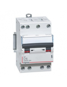 Disjoncteur DX³4500 6kA arrivée haute et sortie basse par borne à vis tétrapolaire 400V 16A courbe C 3 modules LEGRAND 406910 2