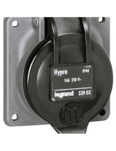 Prise de courant fixe 2P+T à brochage domestique Hypra IP44 250V~ plastique LEGRAND 053903