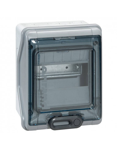 Coffret étanche Plexo³ 6 modules avec embouts à perforation directe pré-montés IP65 IK09 Gris LEGRAND 001906