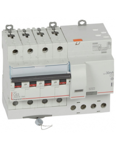 Disjoncteur différentiel monobloc DX³6000 10kA 4 Pôles 400V~ 63A type AC 30mA LEGRAND 411203 2