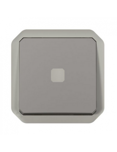Interrupteur temporisé lumineux sans neutre étanche Plexo 230V 50Hz à 60Hz IP55 IK05 avec enjoliveur finition gris LEGRAND 06950