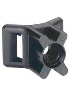 100 Embases noires protégées ultraviolets à visser fixables par cheville ou goujon Ø5mm ou vis fraisée Ø5mm LEGRAND 031950