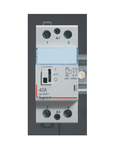 Contacteur de puissance CX³ bobine 230V~ 2 Pôles 250V~ 40A contact 2F 2 modules LEGRAND 412545