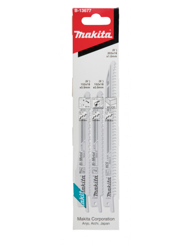 Pack de 3 lames S-Express pour scie récipro MAKITA B-13677