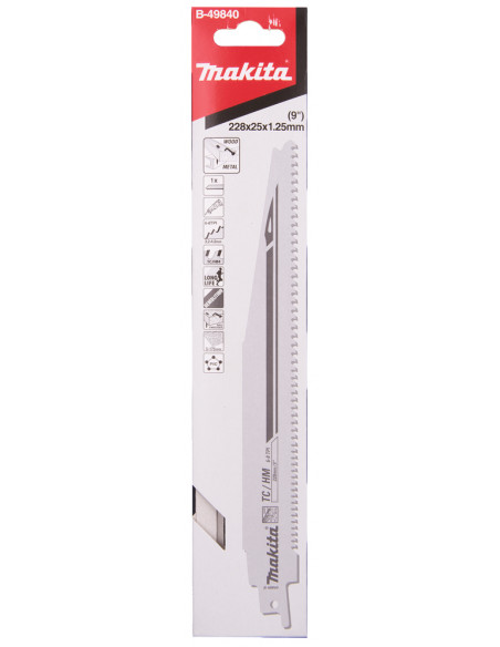 Lame de démontage pour bois et métal (Dents Carbures) pour scie récipro 228mm MAKITA B-49840