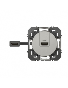 Prise HDMI 2.0 Type A pré-connectorisée Dooxie finition alu LEGRAND 600485 2