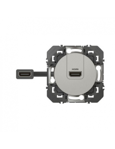 Prise HDMI 2.0 Type A pré-connectorisée Dooxie finition alu LEGRAND 600485