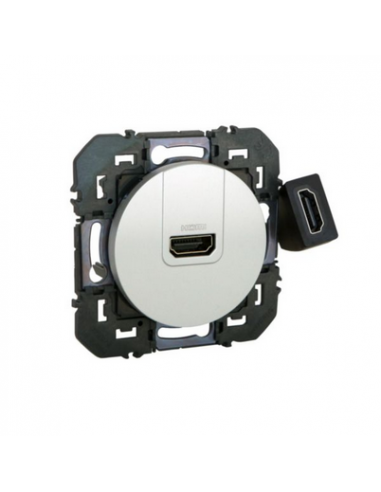 Prise HDMI 2.0 Type A pré-connectorisée Dooxie finition alu LEGRAND 600485